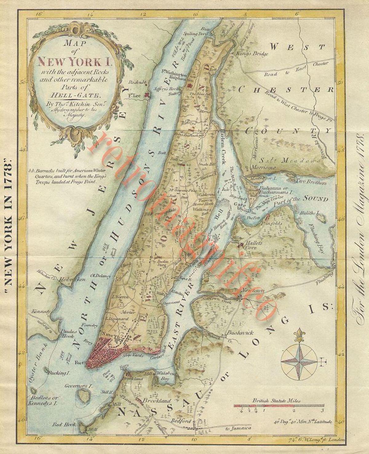 antieke NYC kaarten