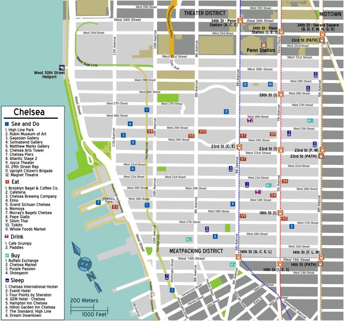 kaart van New York-Chelsea