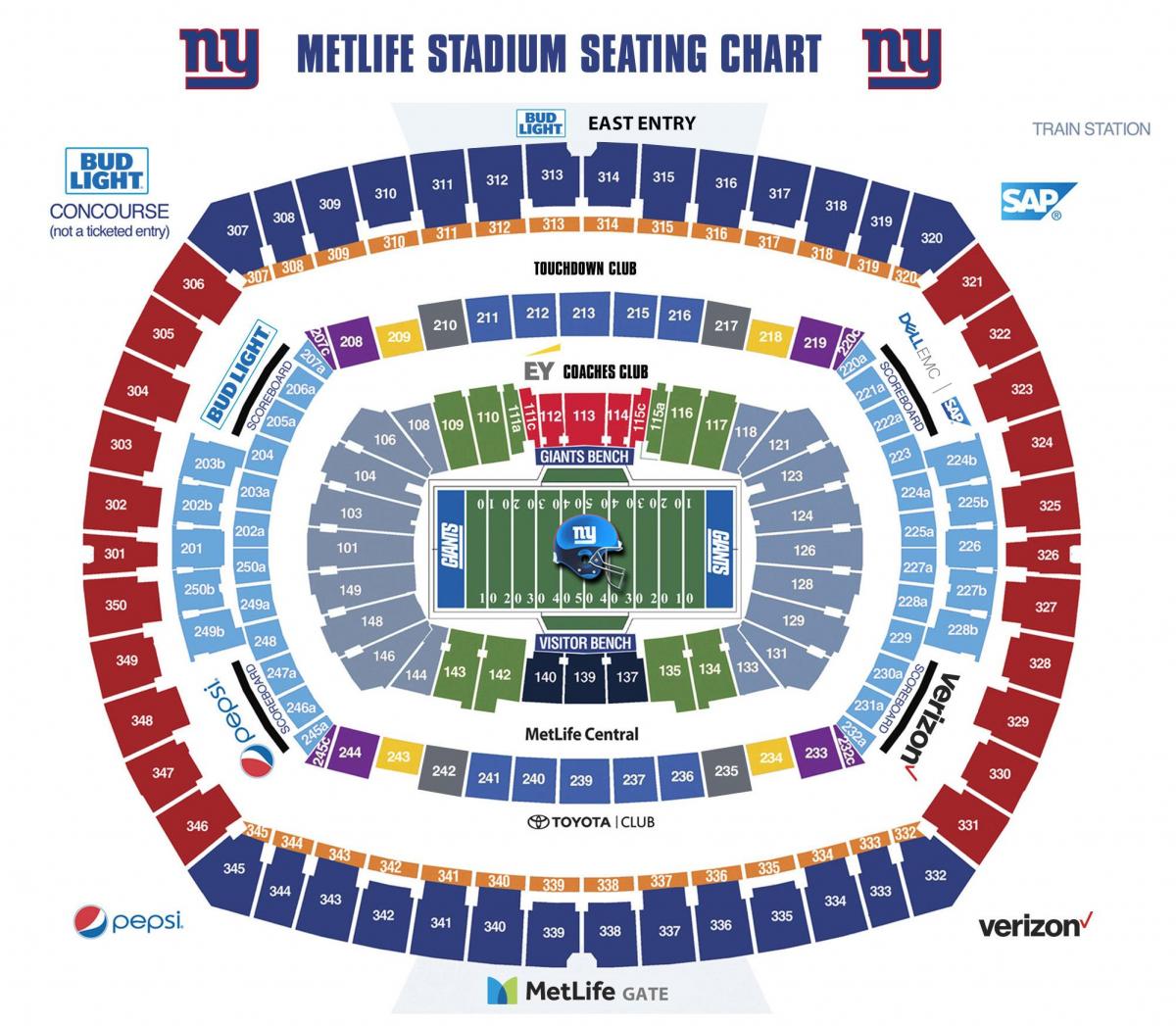 New York Giants stadium kaart