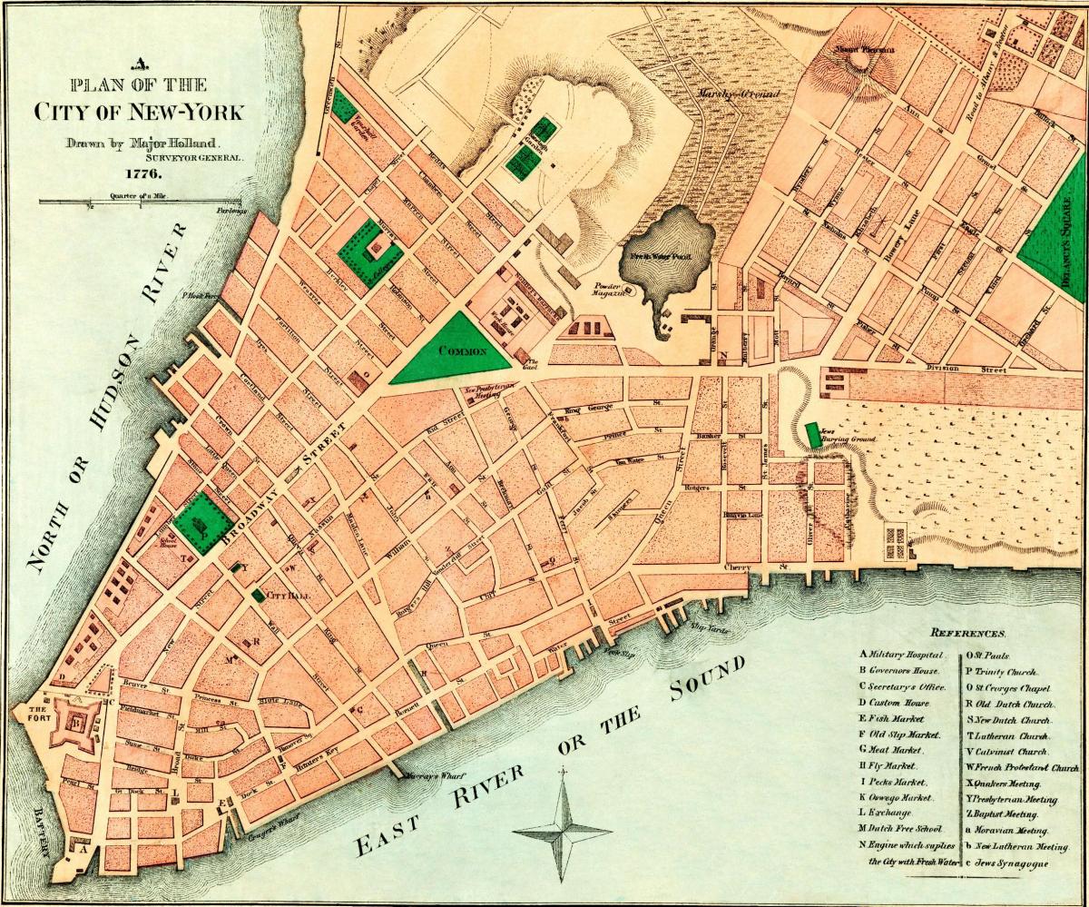 New York 1776 kaart