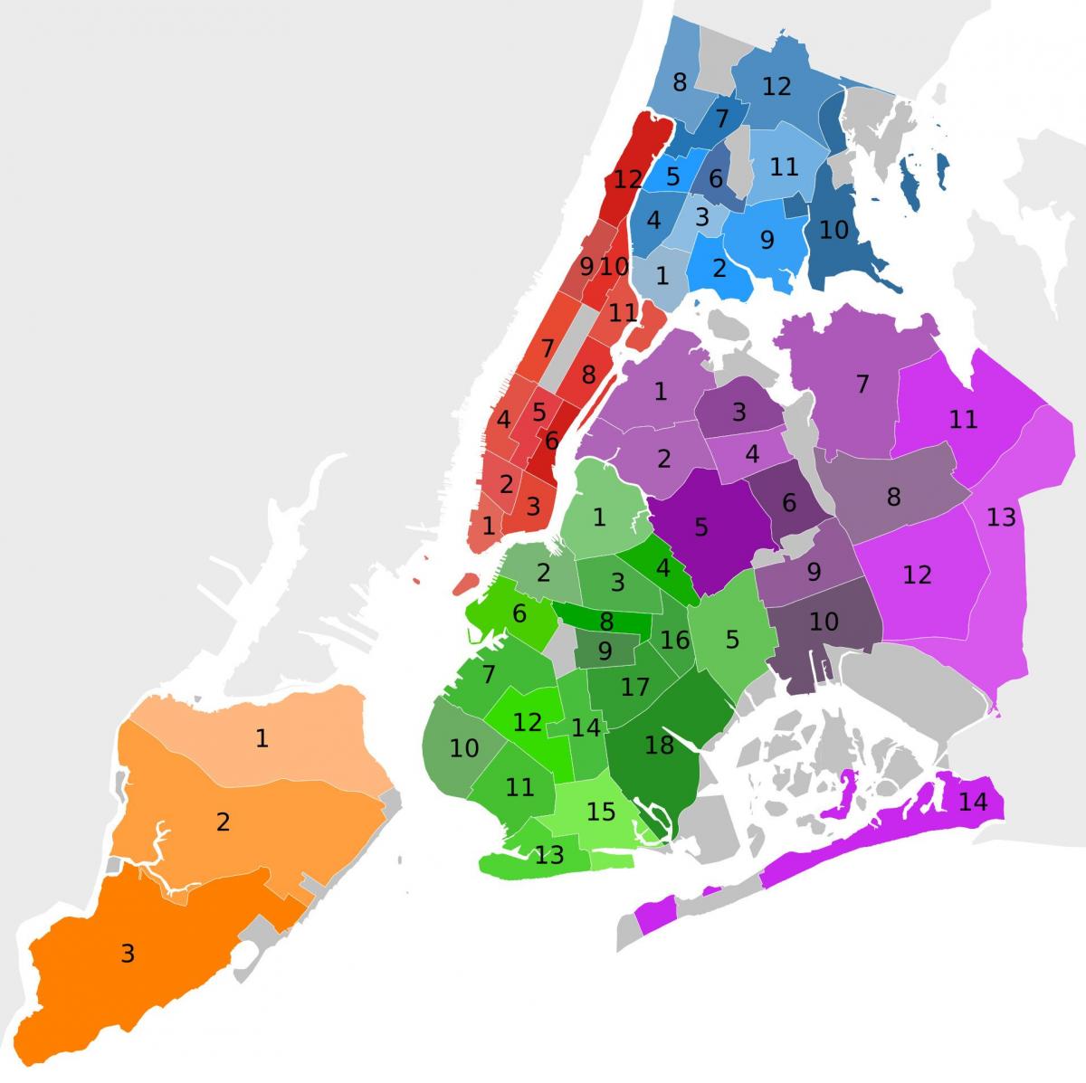 New York wijken kaart