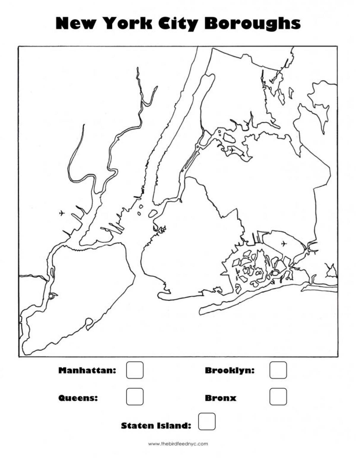 blanco kaart van New York City