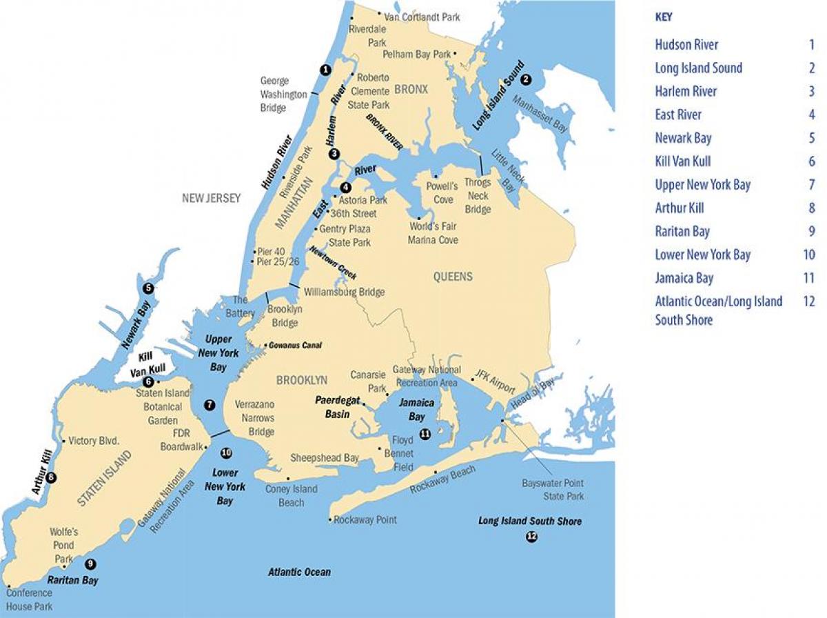 New York City river kaart