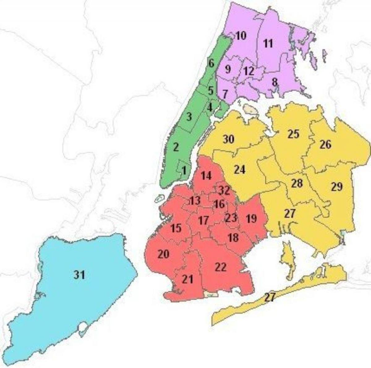 kaart van de school districten NYC