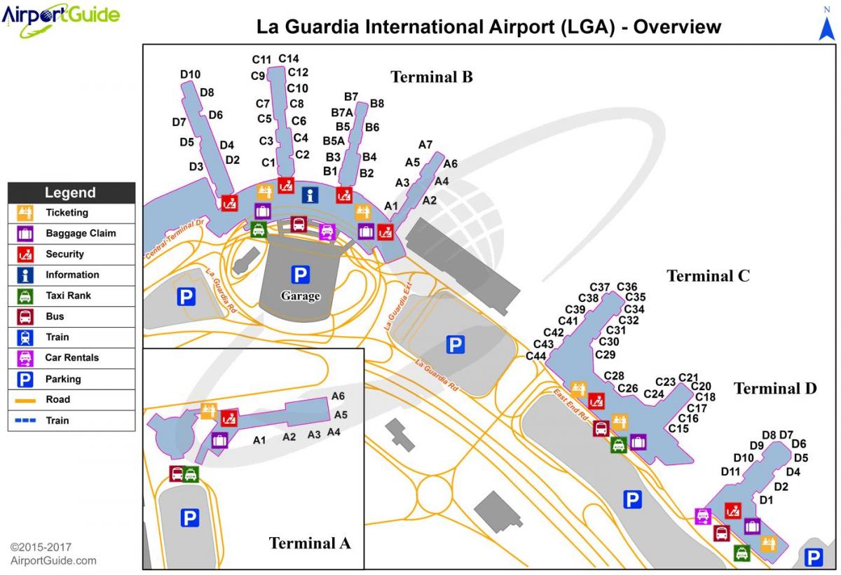 New YORK laguardia airport kaart