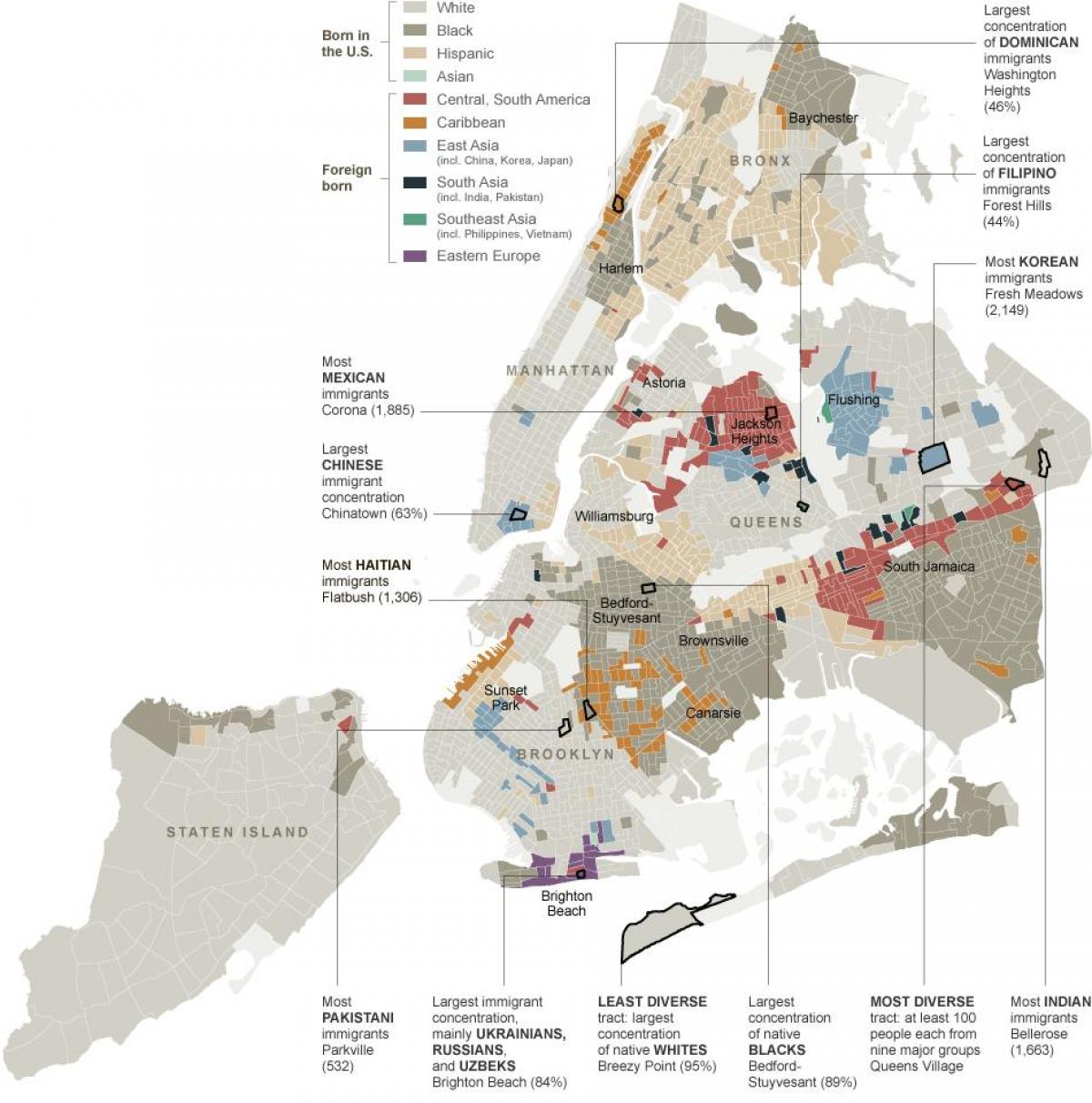 New York City etniciteit kaart