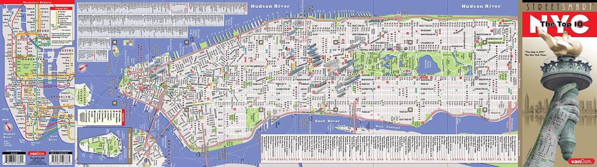 kaart van New York City straten en lanen