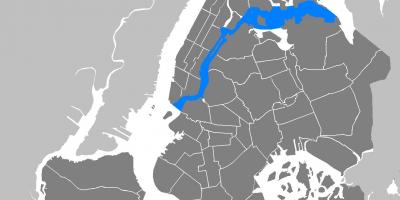 East river in new YORK-kaart