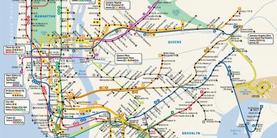 New York MTA metro kaart