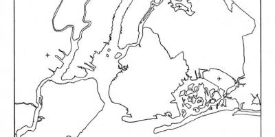 Blanco kaart van New York City