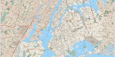 Gedetailleerde kaart van New York City