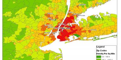 New York City bevolking kaart