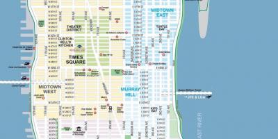 Kaart van NYC buurt met straten
