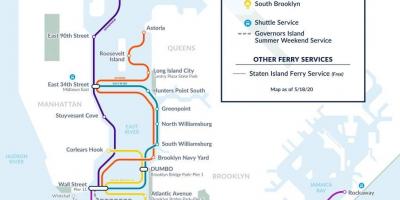 New York ferry kaart