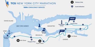 New York marathon loop kaart
