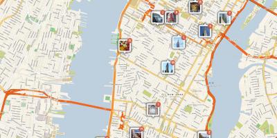 NYC kaart met plaatsen